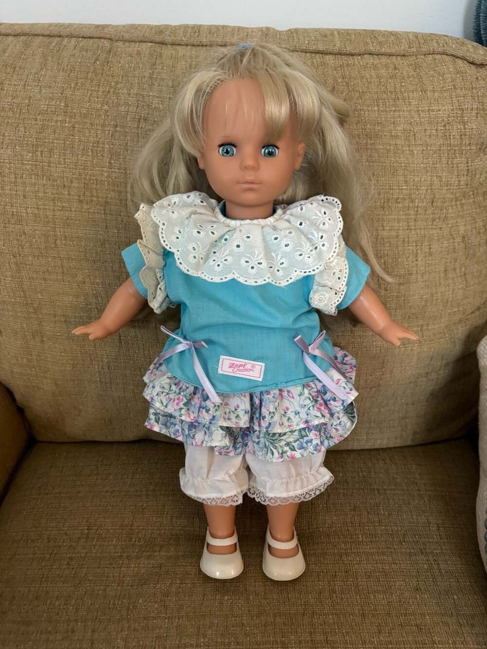Vintage 1990 Zapf Creation Balica Blonde Girl Doll with Original Outfit